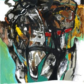 Scream (2013), india ink, acrylic on vellum, 36"x40"