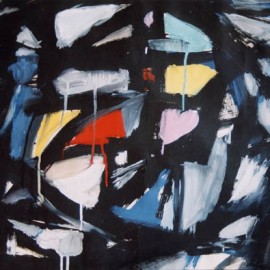Ocassion (1999), tempera on paper, 34"x24"