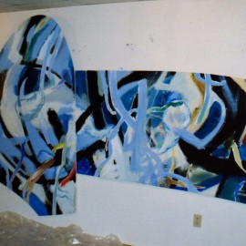 Tree - detail (2002), acrylic on board, 15ftx10ft