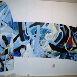 Tree - detail (2002), acrylic on board, 15ftx10ft