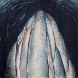 Abo (1990), tempera on paper, 40"x28.8"