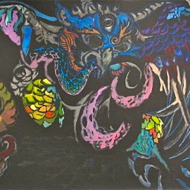 Once Upon a Time (2008) acrylic on paper, 15ftx6ft