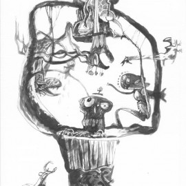 Circle (2012), indian ink on paper, 18.5"x24"