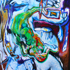 Existential Phlegm (2018), acrylic on canvas, 48"x76"