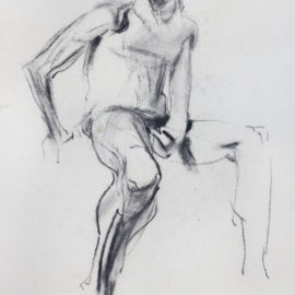 Figure Study (1988), graphite on paper, 16"x20"