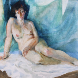 Figure Study (1988), watercolor on paper, 48"x36"