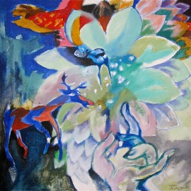 Lotus (2011), acrylic on canvas, 17"x15"
