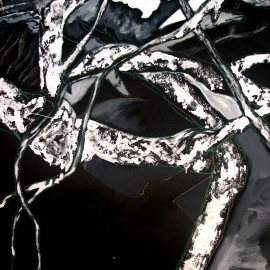 Sporadic Motion (2007), acrylic on paper, 35"x53"