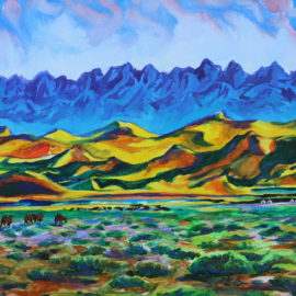 Khongoryn Els [The Sands of Khongor] (2014), acrylic on canvas, 16"x20"