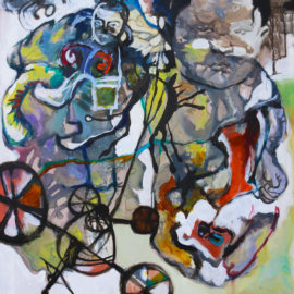 Eternal Moment (2015), mixed media on vellum, 34"x40"