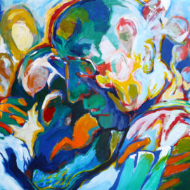 Still Dreaming (2015), acrylic on vellum, 30"x40"