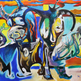 Dancers (2017), Acrylic on Canvas, 48"x76"