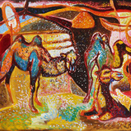 Melody of Gobi (2017), Acrylic on Canvas, 25"x 31"