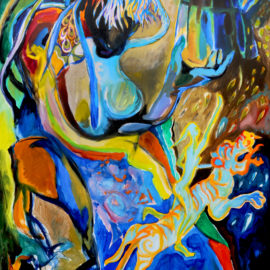 Tears of the Blue Sky (2017), Acrylic on Canvas, 48"x76"