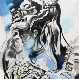 Masked Dancers (2017), Acrylic on Canvas, 26"x32"