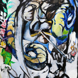 Ancestor Spirit Wisdom (2018), Acrylic on Canvas, 40"x 60"