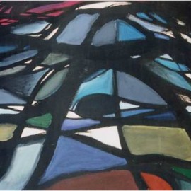 My Gaze (1993), tempera on paper, 34"x24"