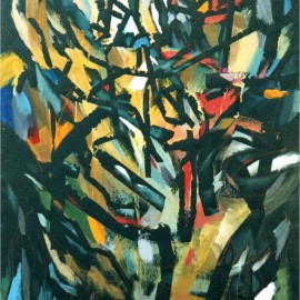 Composition I (2002), acrylic on paper, 35"x53"