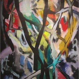 Composition II (2002), acrylic on paper, 35"x53"