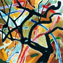 Three Layers Down (2002), acrylic on board, 48"x48"