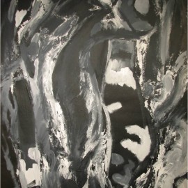 Sporadic Motion (2007), acrylic on paper, 35"x53"