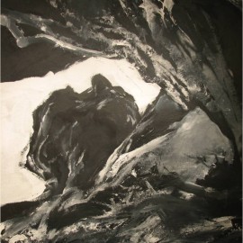 Sporadic Motion (2007), acrylic on paper, 35"x53"