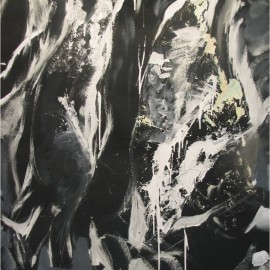 Sporadic Motion (2007), acrylic on paper, 35"x53"