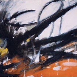 Toughness (1999), tempera on paper, 34"x24"