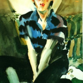 Baja (1988), watercolor on paper, 34"x24"