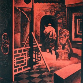 Secret (1999), watercolor on paper, 40"x28.8"