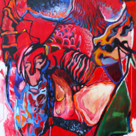 A Love Story (2019), acrylic on canvas, 48"x76"
