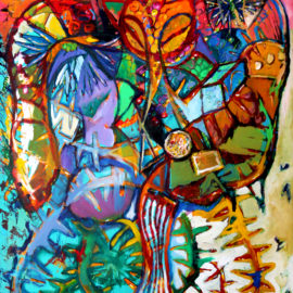 Nomad Queen (2018), acrylic on vellum, 48"x60"