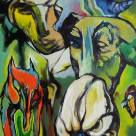 Urban Metamorphose (2014), acrylic on canvas, 36"x45.5"