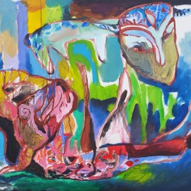 Father and Son (2014), acrylic on canvas, 31.5"x25.5"