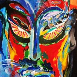Divine Existence (2008), acrylic on canvas, 48"x75"