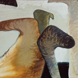 Melancholy (1987), tempera on paper, 34"x24"