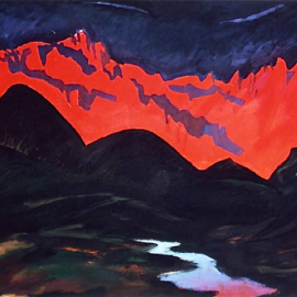 Breath (1999), tempera on paper, 34"x24"