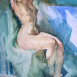 Figure Study (1988), watercolor on paper, 36"x48"