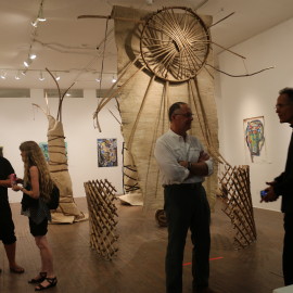 Mongolian Yurt Installation (2015), ancient Turkic Mongolian yurt dissembled: set of felts, set of huns (roof rafters), yurt wall, goat hair braided ropes