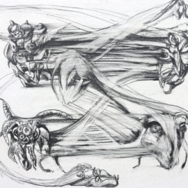 Nomadic Ghosts (2016), pencil on paper, 19"x25"