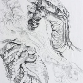 The Ledge of Heaven (2016), pencil on paper, 19"x25"