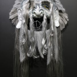 Lord of Void (2018), Paper Mache, Synthetic hair, Acrylic, 56"x28"x7"