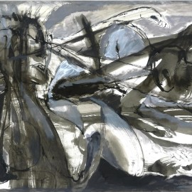 Untitled (2012), india ink, acrylic on paper, 24"x18"