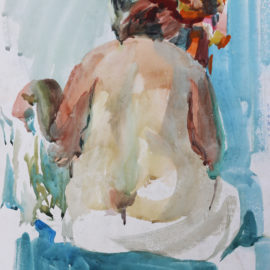 Figure Study (1988), watercolor on paper, 18"x24"