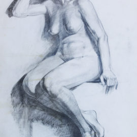 Figure Study (1988), graphite on paper, 36"x48"