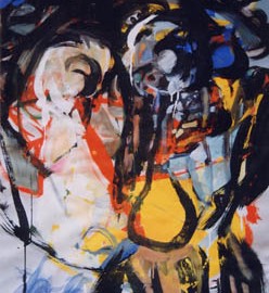Portrait (1993), tempera on paper, 40"x28.8"