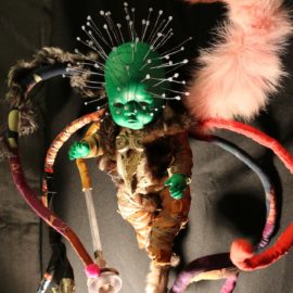 Alien (2020), Textile, Fabric, Fur, Plastic Doll, 36"x19"x12"