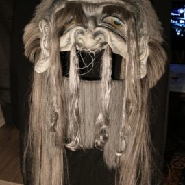 Lord of Void (2018), Paper Mache, Synthetic hair, Acrylic, 56"x28"x7"
